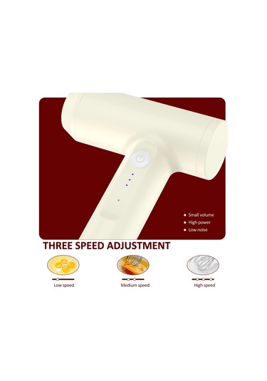 Jialan Elektrikli Akülü Çırpma 2000mah Usb Şarj Edilebilir El Beyaz