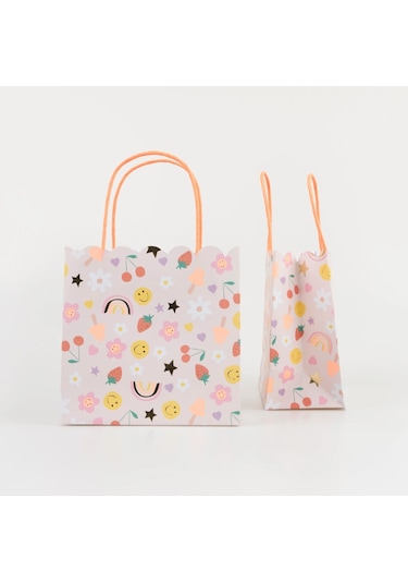 Meri Meri - Happy Face Icons Party Bags - Mutlu Yüz Semboller Parti Çantaları X8 Tüm Yaşlar