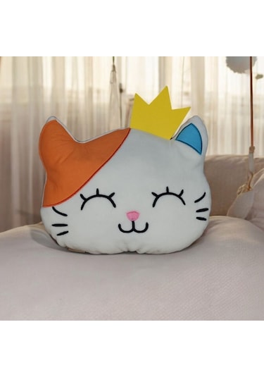 Peluş Yumuşak Oyuncak Ve Yastık - Sevimli Oda Dekoru Ve Uyku Arkadaşı Yıkanabilir Kedi Winnie