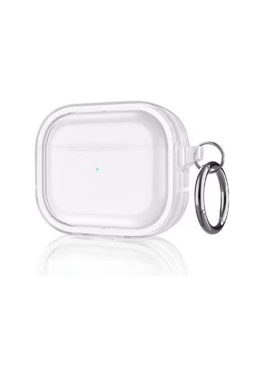 Movenchy Apple   Uyumlu  Airpods Pro 2 2.nesil Shiny Şeffaf Kılıf - Beyaz