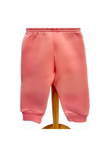 Kız Bebek İçi Şardonlu Kalın Eşofman Alt-15455 Pembe