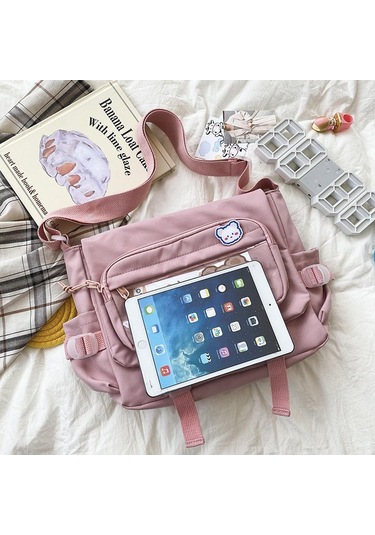 Mavi Kadın Çantası Messenger Kore Tarzı Kadın Sırt Çantası Koleji Büyük Kapasiteli Çok Yönlü Omuz Öğrenci Okul Postacı Çantaları Without Bear Mavi