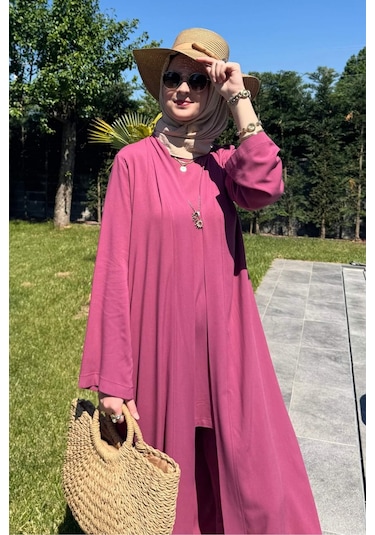 Rabia Şamlı Yaren Üçlü Takım Gül Kurusu Çok Renkli