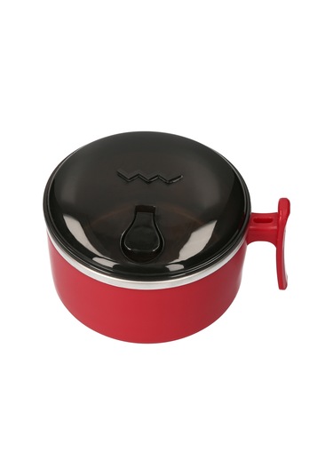 Neevoyu Kırmızı 1000ml 304 Paslanmaz Çelik İçelik Termos Muhallebi Kasesi, Isı Yalıtkan Kollü, Mikrodalga Uygun, Spor/okul/ofis İçin Pratik Mutfak Gereci Kırmızı