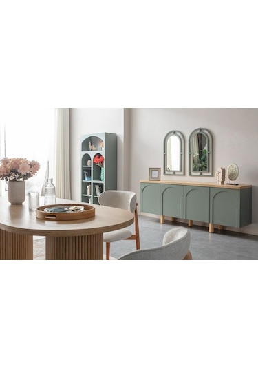 Alva Bohem Natural Ahşap Masa Sandalye Takımı 80x180 Natural