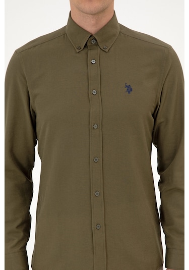 U.s. Polo Assn. Erkek Haki Gömlek Basic 50316723-vr027 Haki