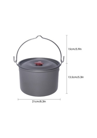 Ulzyvf Yürüyüş Tenceresi Skycity Sırt Seyahat Seti Pişirme Oksit Kamp Hava Gümüş Çanta Av Askılı Alümina Açık 4.2l Gümüş Gümüş