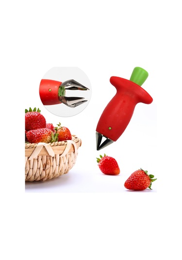 Leezsing Kırmızı Çilek Domates Sap Ayırıcı - Yumuşak Meyve Sebze Sapı Kaldırıcı Aleti Diğer