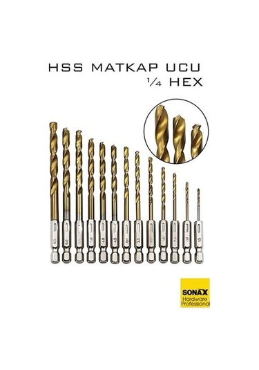 Hss Matkap Ucu 1/4 Hex 13 Parça Hss Tungsten Karbür Matkap Uç 1.5-6.5mm Titanyum 722460