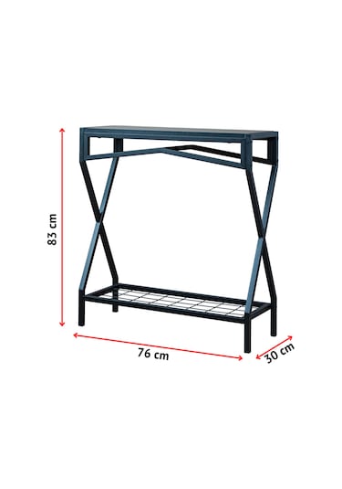 Uykula Modern Tasarım Siyah Metal Dresuar - Antre Ve Salon Konsolu 76 Cm