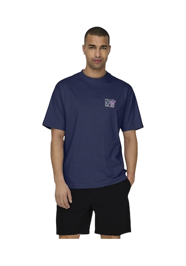 Only Erkek O Yaka T-shirt 22029523 Lacivert