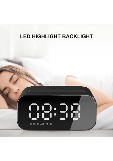 Ranyeek "çok Fonksiyonlu Bluetooth Hoparlör: Fm Radyo, Alarmlı Saat, Kablosuz Şarj, 1800mah Pil" 112 Karakter