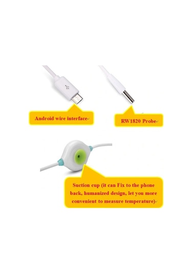 Sones Pcsensor Süt Tozu Balık Tankı Sıcaklık Algılama Usb Cep Telefonu Probu Termometre Tip-c