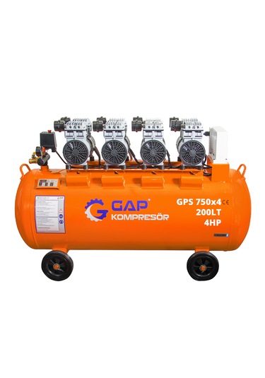 Gap Kompresör Hava Kompresörü Sessiz Ve Yağsız Hava Kompresörü 200 L