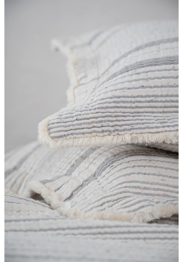 Ecocotton Hivda Gri %100 Organik Pamuk Müslin Dolgulu Çift Kişilik Yatak Örüsü Gri