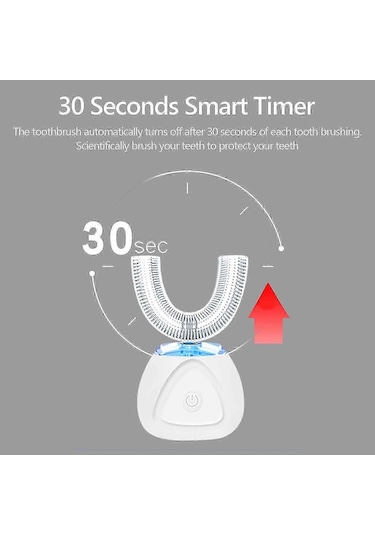 U Şeklinde Elektrikli Diş Fırçası Yetişkinler Ipx7 Su Geçirmez 360 Derece Şarj Edilebilir Otomatik Diş Fırçası
