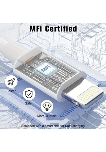 Honeybeeshop Tekgene C Tipi Yıldırım 1 8 M 30w Pd Hızlı Şarj Kablosu Mfi Sertifikalı Lightning Usb C İphone 14 13 12 11 Pro Max X 7 6 Plus Se Uyumlu