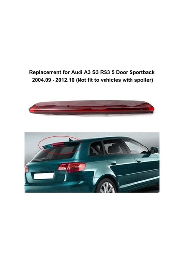 Ebitda Audi A3 S3 Rs3 5 Kapılı Sportback 2004-2012 İçin Yüksek Montaj Arka Fren Lambası Kırmızı Abs