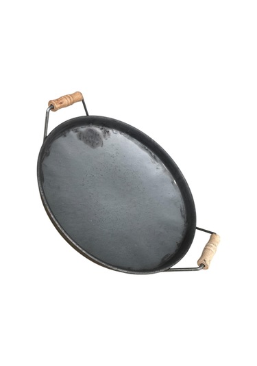 Kavurma Sacı Çukur Kalın Demir Tava 30 Cm Çapında Siyah
