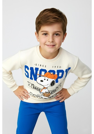 Erkek Çocuk Snoopy Baskılı Eşofman Takım Dmb-4141 Saks