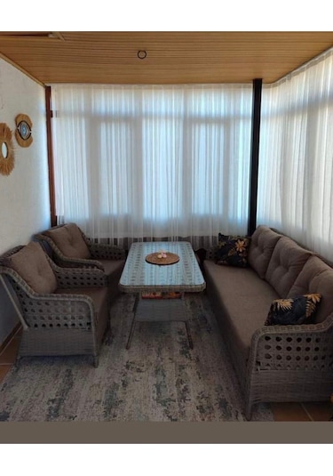 Sercangarden Rattan Bahçe Takımı Oturma Grubu 3'lü - 7 Kişilik Bej