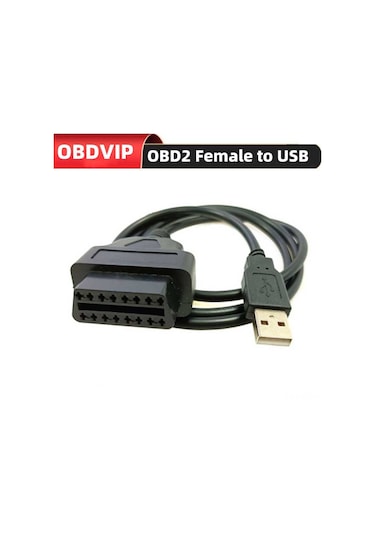 Yunboo 16pin Obd2 Usb Bağlantı Kablosu - Araç Bilgisayara Veri Aktarımı, Şarj Adaptörü Ve Sürekli Kayıt Cihazı Uzatma Kablosu 1 Metre