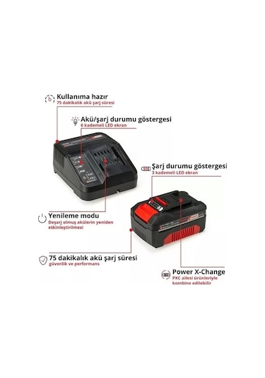 Einhell 18V 4,0 Ah PXC Starter Kit Akü & Şarj Cihazı - 4512042