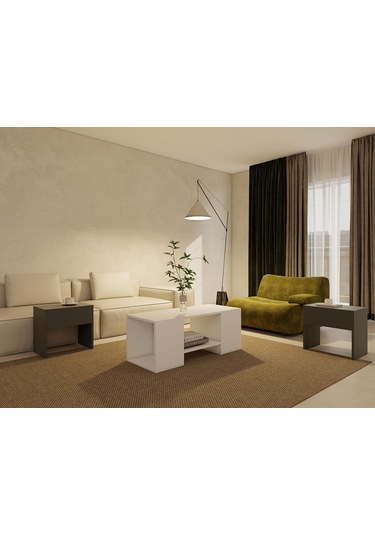 Lupo Orta Sehpa Koyugri-beyaz Koyu Gri