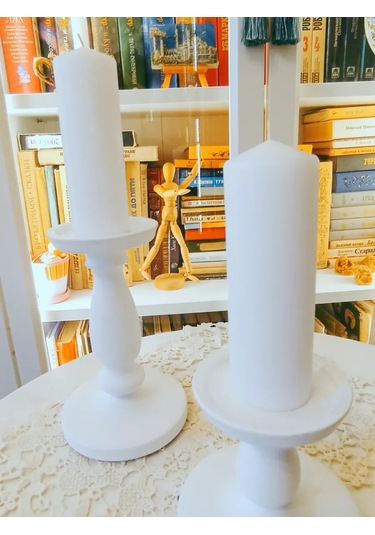 Kandlefo Ev İçin Yüksek Mumlar Sokak Sütunları 50x200mm 210603753 Beyaz