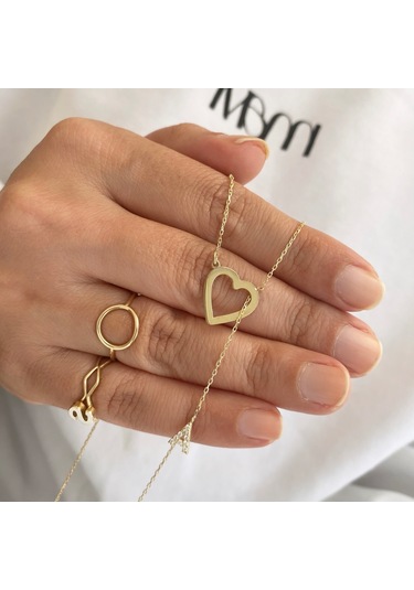 Gümüş Harfli Ve Kalpli Kolye