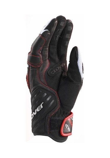 Clover Gts-3 Korumalı Yazlık Motosiklet Eldiveni Beyaz Kırmızı