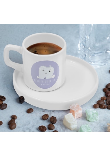 Bk Gift Kişiye Özel Sunum Tabaklı Diş Hekimi Tasarımlı Kahve Fincanı-6, Sevgiliye Hediye, Arkadaşa Hediye, Diş Hekimi Hediye Kobitmeyen137785 Bk Gift