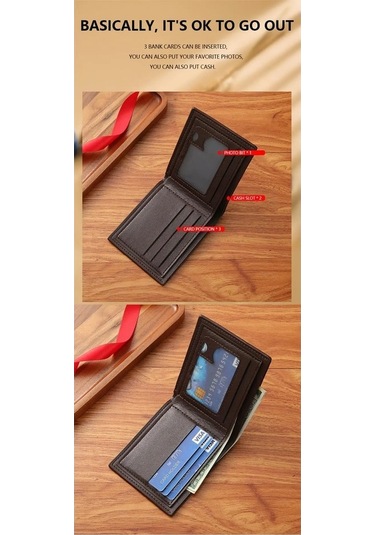 Createtech Yeni Marka Erkek Kısa Cüzdan - Genç Moda Ekose Deri Cüzdan Siyah Siyah