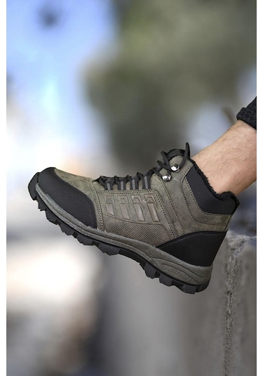 X-step X6 Haki Termal Kürklü Kışlık Erkek Bot Ayakkabı 001