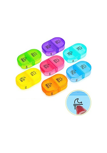 Anjiexun Haftalık Hap Düzenleyici, Günde 2 Kez Hap Kutusu, 7 Günlük Cep Kutusu Diğer