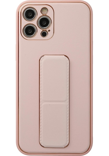 Newface Apple iPhone Uyumlu 12 Pro Kılıf Coco Deri Standlı Kapak Semeglbl - 62 - Pembe