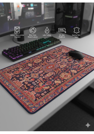 Gamer Fare Altlığı Halı Desen Mouse Padi 90x40 Cm