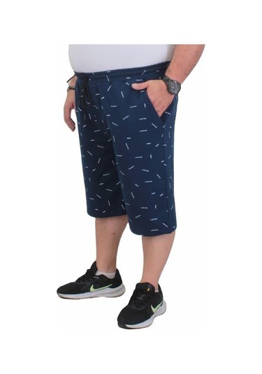 Starbattal Erkek Büyük Beden Penye Şort Justice 24645 Indıgo-Indıgo Indigo