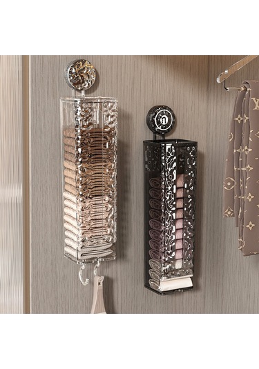 Şeffaf Gri Küçük İç Çamaşırı Saklama Kutusu, Çekmece Tipi Duvara Monte Renkli