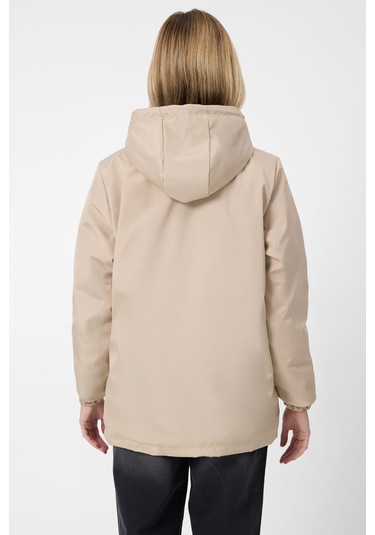 Freemen Kadın Taş Kürklü Su Ve Rüzgar Geçirmez Kapüşonlu Kışlık Mont Taş