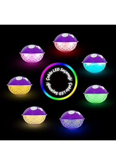 Monozone Bluetoothlu Havuz Hoparlörü Waterproof Duş Hoparlörü Led Işıklı Yüzer Disko Topu Mikrofonlu