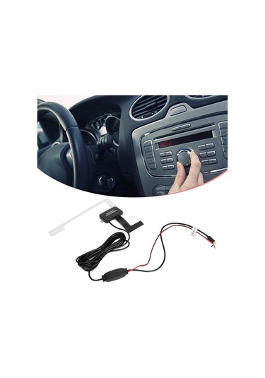 Kosona Araç Dab+ Radyo Anteni, Mcx Bağlantı, 3 Metre Kablolu, Aktif Sinyal Güçlendirici, Siyah Abs Malzeme