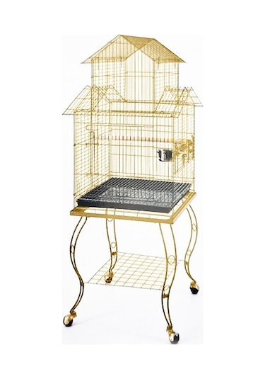 Eurogold Sehpalı Papağan Kafesi Gold 51 X 51 X 139