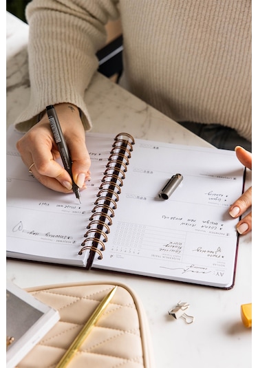 A5 Spiralli Süresiz Planlayıcı Ajanda Yeşil Leopar Yeşil Leopar