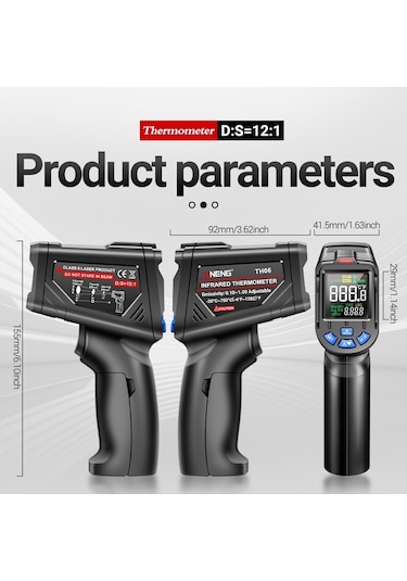 Butuglobal Aneng Th06 Yağ Sıcaklığı Yüksek Hassasiyetli Lazer Pişirme Kızılötesi Su Termometresi Turuncu