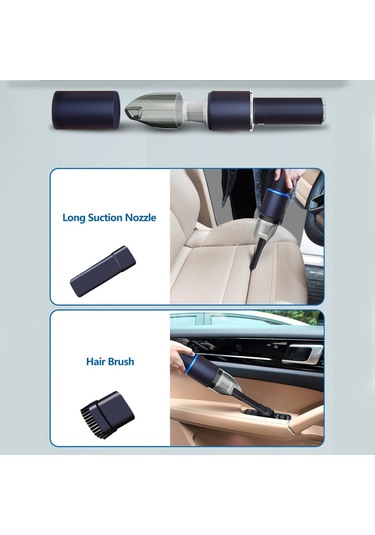 Cbtx Mini Elektrikli Süpürge Ev Ofis Araç Temizliği İçin Taşınabilir Güçlü Emişli Islak Kuru Temizleyici - Kablolu/gümüş