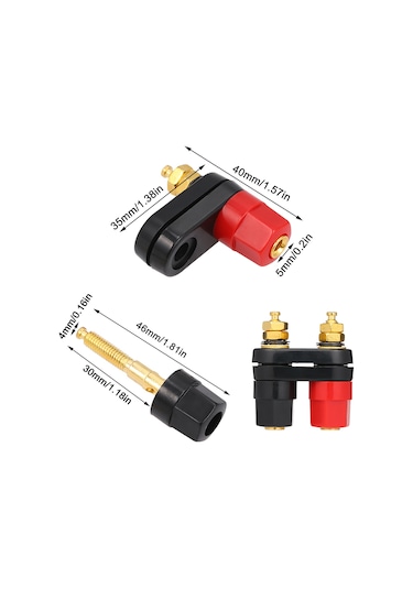 Springsun Hoparlör Amfi Güç Bağlantı Terminaleği, 4mm Muz Soketi, Çift Anahtar Bağlayıcı, 4 Adet Seti
