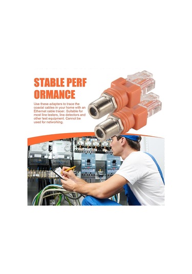 Koaksiyel Ethernet Adaptörü, 4 Paket Koaksiyel Rf F Dişi - Rj45 Erkek Dönüştürücü, Hat Test Cihazı İçin