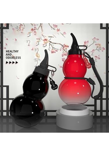 Suntek 800ml Çin Retro Kabak Su Şişesi Fitness Kırmızı