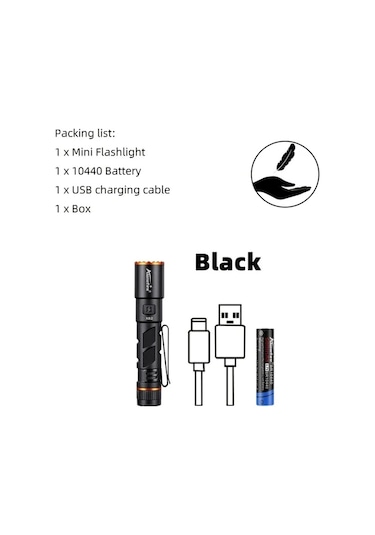 Brightnova Alonefire Yüksek Parlaklık Usb Şarjlı 500 Lümen Ayarlanabilir Fenerj Black X82 Kampçılık Hiking Seyahat Acil Durum Işığı Altın